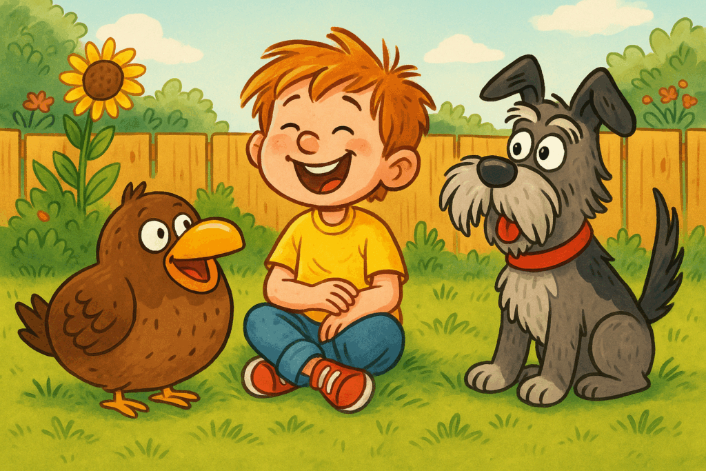 Kackvogel, Schnauzer und Max